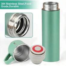 3pcs/1Set Stainless Steel Thermal Cup, With Gift Box Set, Double Layer Leakproof Insulated Water Bottle, Keeps Hot And Cold Drinks For Hours, Suitable For Cycling, Backpacking, Office Or Car, School, Party, Camping - 薄荷綠 - 查看 3