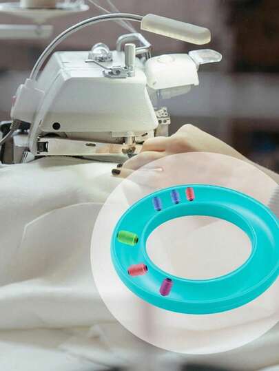 1pc Round Spool Holder Organizer, Metal Or Plastic Sewing Machine Thread Spool Silicone Sewing Craft Tool Spool Holder Ring