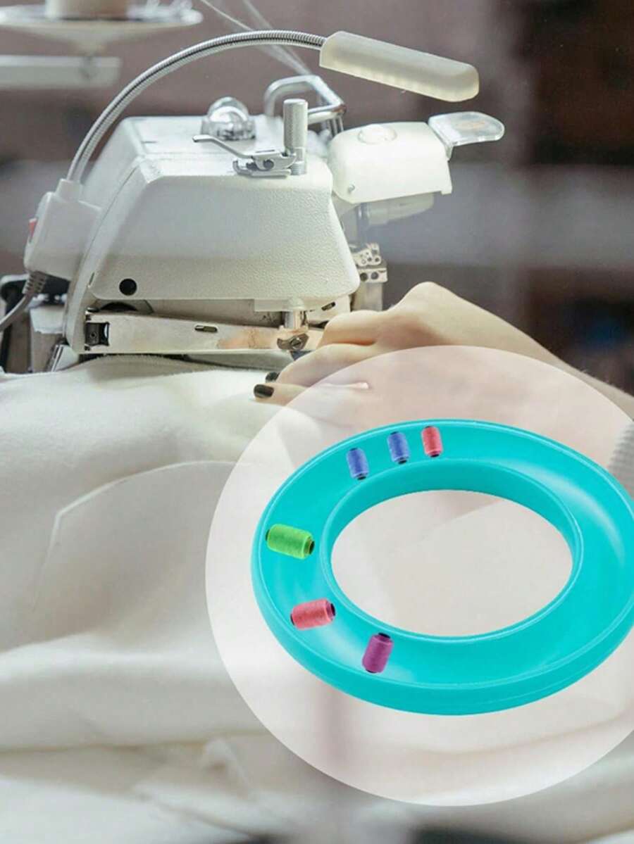 1 st rund trådrullehållare, metall eller plast symaskin trådrulle silikon sömnad hantverk verktyg trådrullehållare ring - flerfärgad - Visa 1