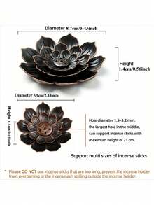 1个复古莲花香炉/香座，设计优雅小巧，适用于客厅、卧室和茶几。 - 金色 - 查看 22