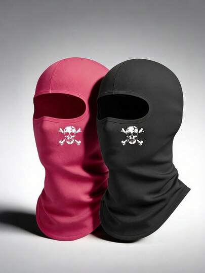 1pc/2pcs Solid Color Or Printed Balaclava Skull Cap, Cycling Face Mask, Single Hole Helmet Liner, Suitable For Outdoor Cycling, Fishing, Hiking, Mountaineering To Protect From Sun And Dust