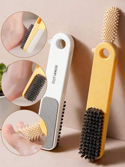 ANDVICTORY 3-In-1 Foot File, Stainless Steel Nail Brush, Callus Remover And Foot Scrubber Tool