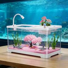 Small-Medium Aquarium Landscape Fish Tank, Living Room New Model Complete Set With Goldfish & Aquatic Plants - View 3