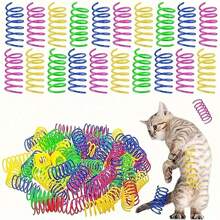 2/4/8件装夜光弹簧猫玩具套装。螺旋设计，果冻色互动猫玩具。适合追逐、玩耍和运动。这些猫玩具为幼猫和成猫提供夜间互动娱乐。小型室内宠物可以追逐、扑击和拍打它们。绝佳的情人节礼物之选。 - 彩色 - 查看 7