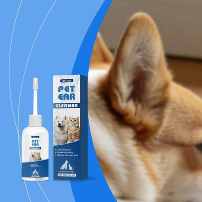 Pet Ear Cleaner, Gentle Plant-Based Formula, Soft Tip Design For Comfortable Ear Cleaning, Suitable For Cats And Dogs