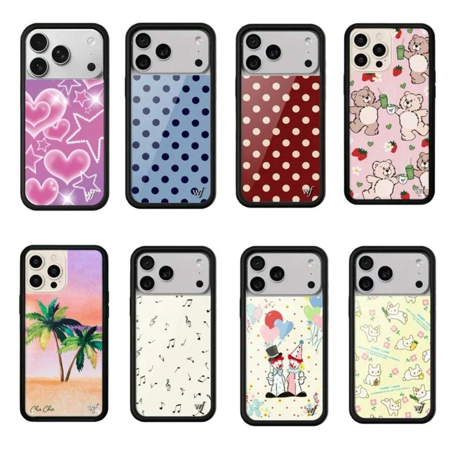 New Wildflower Strawberry Polka Dots Phone Case For 17 16 Pro Max 12 13 14 15 Plus 17 Pro Fundas Cute Bear 3D WF Protective Cove - NS591-4 - Xem 1
