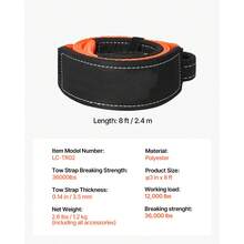 Recovery Tow Strap 3 Inches, 8 Feet 36,000 Lbs Break Strength, Triple Reinforced Loop Straps, Tree Saver, Winch Line Extension Strap, Off Road Towing And Recovery, Extreme Weather Resistance - 3" X 8 Ft - View 7