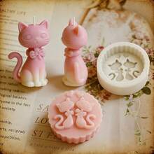 2pcs Cat Lovers Soap Molds, Craft Art Silicone Soap Mold, DIY Handmade Soap Candle Resin Craft Supplies Melt And Pour Soaps Designer - Cat Soap Mold - View 5