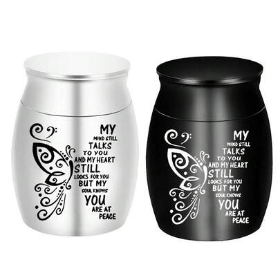 Urna conmemorativa pequeña de 4 cm de aleación de aluminio para cenizas humanas, urna de mariposa pequeña, contenedor decorativo para cenizas, urna funeraria