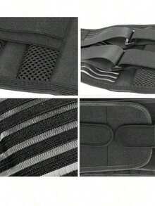 Unisex Waist Support Belt, 6 Supportive Stays, Non-Slip, Adjustable, Suitable Work And Fitness, Waist Support Belt - Black - View 3