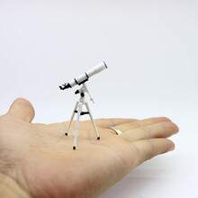 Mini Dollhouse Telescope With Tripod - Cute Astronomy House Accessory, Suitable For DIY Photography Props And Dollhouse Scene Decoration, Realistic Dollhouse Decor |   Dollhouse Miniature Model |   With Tripod, 1:25 Scale - 迷你望遠鏡 - 查看 3