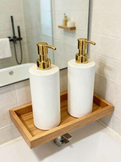 1/2pcs 500ml/16.91oz Refillable White Dispenser Bottles, Bathroom Soap Lotion Pump Bottles, PET Material, Suitable For Hand Wash, Shampoo, Body Wash, Bathroom Decor