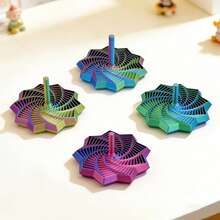 3D Printed Relax Fidget Toy Suitable For Adults & - Expandable Expand The Sensory Stress-Relieving Star-Shaped 3D Printed Novelty Gyroscope. An Octagonal Handle With A Decorative Design As An Interesting Adult New Year Gift For Stress Relief. Fun Design, Octagonal Shape, Precisely Manufactured. - Multicolor - View 5