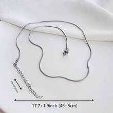 男士極簡多層項鏈銀不銹鋼時尚受歡迎首飾類禮品派對 - 銀色 - 查看 3