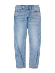 CAMEL CROWN Men's Retro Washed Straight Leg Jeans, Spring/Summer Cotton Lightweight Denim Pants - Light Blue - View 2