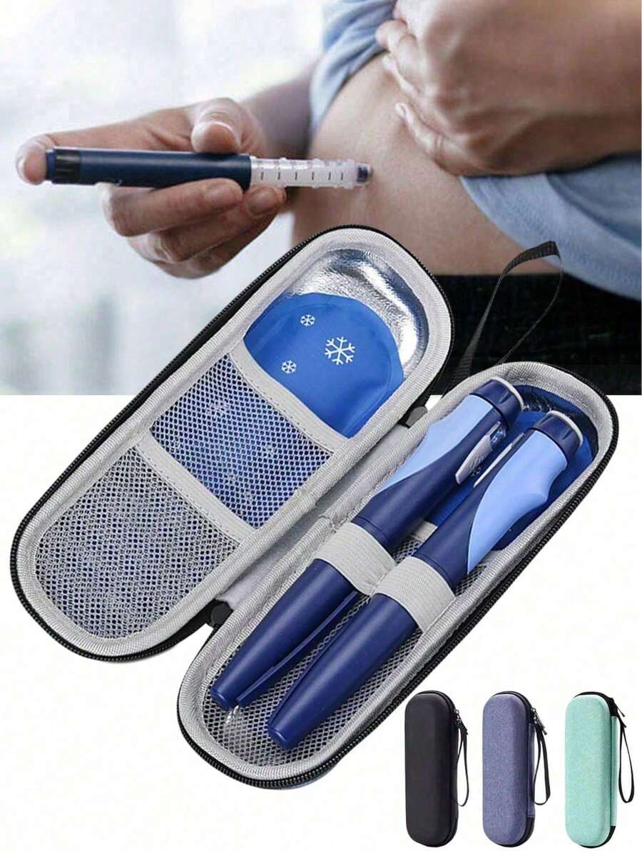 保溫便攜式胰島素冷藏袋 附冰袋 物理冷藏輕量拉鍊手提包 糖尿病旅行收納盒 適用胰島素筆與血糖監測用品(僅收納盒或僅冰袋)緊急救難包 露營急救包 - 彩色 - 查看 1