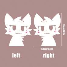 Cute Fox Vinyl Sticker Peeping Through Car Window, Left And Right Separate Styles - Car Decorative Stickers - View 4