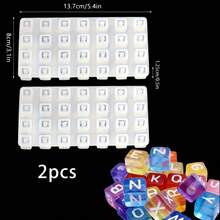 2个树脂珠模具，带孔字母硅胶模具，字母吊坠环氧树脂浇铸模具，适用于DIY工艺品珠宝手链项链耳环吊坠（珠模具） - A - 查看 4