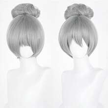 39英寸长直发新款电影版朱迪兔假发长灰色合成动漫万圣节派对耐热假发 - 灰色 - 查看 13