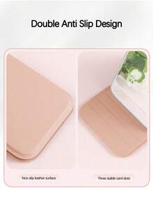 1pc A-Z Letter Foldable Makeup Mirror, Pink Floral Black Letter Portable Travel Makeup Mirror With Stand, Rectangular Desktop Vanity Mirror, Lightweight And Convenient, Personalized Letter Gift Suitable For Mom, Teacher, Girlfriend, Birthday, Mother's Day, Christmas, Graduation, Independence Day, Wedding, Music Festival - Multicolor - View 8