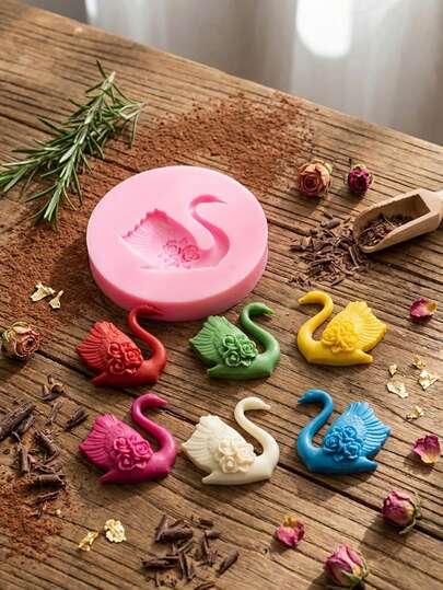 1pc Mini Swan Silicone Mold, Chocolate Gummy Mold, For DIY Cupcakes, Cake Decorations, Pudding, Candy