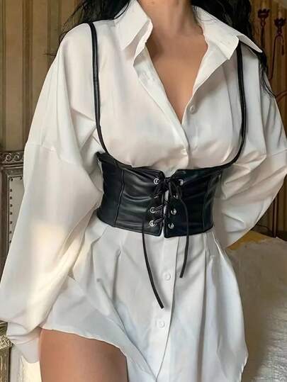 可调节腰带，适合搭配连衣裙、衬衫、街头服饰，弹性贴身，女士配饰，适合西部牛仔女郎、女牛仔、乡村服饰，复古黑色腰带，女士连体衣腰带，适合搭配连衣裙，腰腹训练器，塑形、瘦身、收腹，万圣节服装。