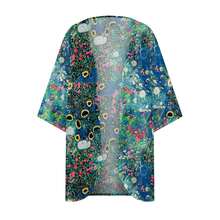Womens Kimono Beach Cover Up Chiffon Cardigan Floral Tops Loose Capes Beach Festival Shirt - 綠色 - 查看 5