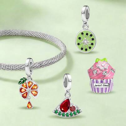 1pc Kiwi Fruit Shaped Decorative Beads, Suitable For DIY Bracelet/Bangle, Fashionable Accessory For Women