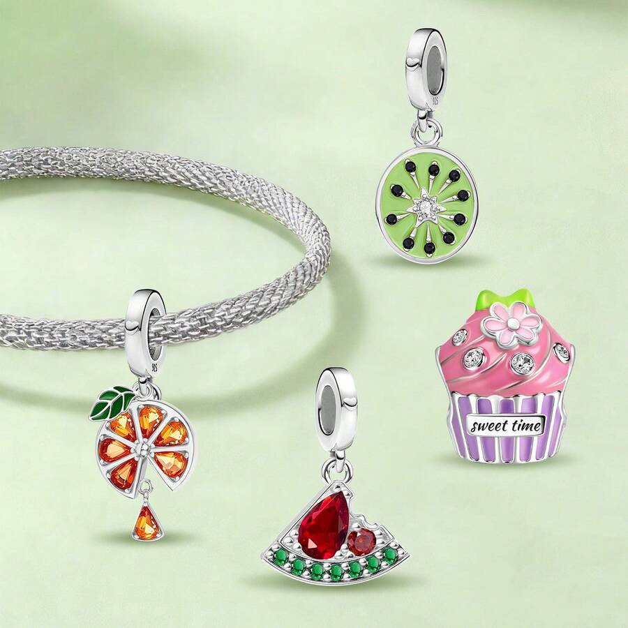 1 hạt trang trí hình quả kiwi, thích hợp để tự làm vòng tay/vòng đeo tay, phụ kiện thời trang dành cho nữ. - hạt cườm - Xem 1