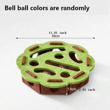 互动猫玩具，猫咪益智玩具，带3个铃铛球和迷宫隧道，耐用毛毡材质，无需电池，适合室内猫咪，送给爱猫的最佳礼物 - 綠色 - 查看 12