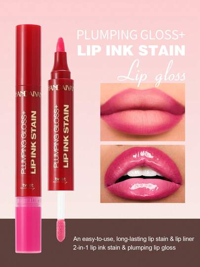 HANDAIYAN 2-In-1 Watercolor Lip Gloss, Moisturizing, Mirror-Like Finish, Long-Lasting Color, Natural Lip Tone. Suitable For Back To School, Campus Parties, Beginners, Halloween, Christmas, Autumn/Winter. Ideal For Parties, Beach Trips, Camping, Campus Festivals. Face Makeup Cosmetics For Women, Suitable For Winter/Spring. Ideal Gift For Birthday, Valentine's Day, Mother's Day. Must-Have For Carnival Parties. Best Color Choice.