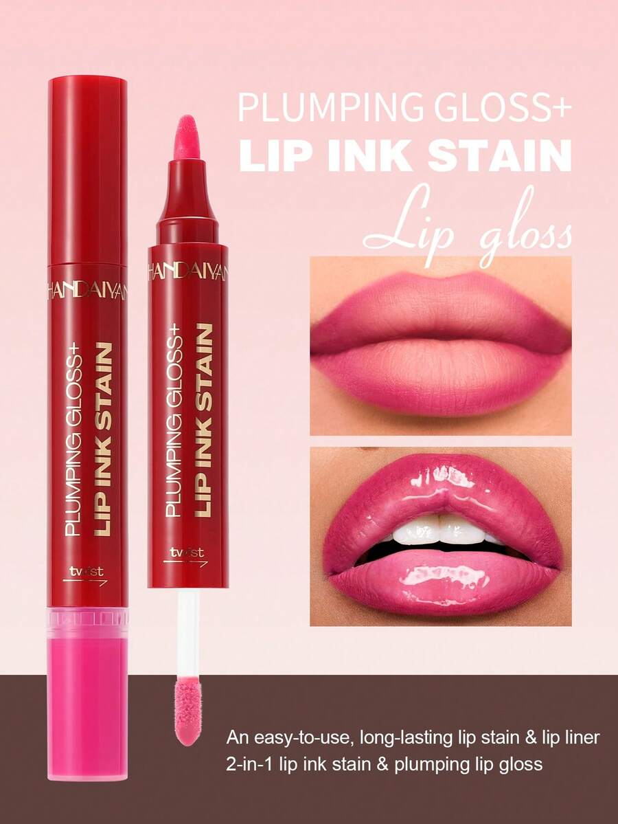 HANDAIYAN 二合一水彩唇彩，滋润保湿，镜面般光泽，持久显色，打造自然唇色。适合返校季、校园派对、新手妆容、万圣节、圣诞节、秋冬季节。是派对、海滩旅行、露营、校园节日活动的理想之选。女士面部彩妆，适合秋冬季节。生日、情人节、母亲节的理想礼物。狂欢节派对必备。最佳色彩选择。