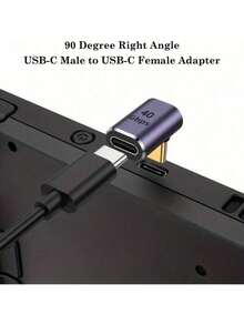 1个USB Type-C适配器，40Gbps USB-C公头转母头适配器，支持8K@60Hz和100W快充，USB母头转USB-C公头适配器，兼容Thunderbolt 4/3、USB-C、集线器、扩展坞、平板电脑 - 彩色 - 查看 2