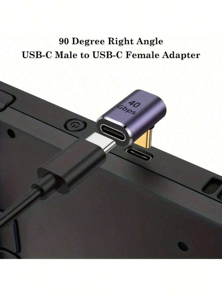 1个USB Type-C适配器，40Gbps USB-C公头转母头适配器，支持8K@60Hz和100W快充，USB母头转USB-C公头适配器，兼容Thunderbolt 4/3、USB-C、集线器、扩展坞、平板电脑