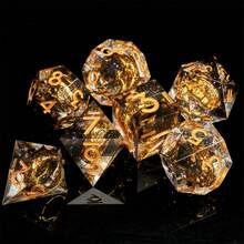 7pcs Dice Set Suitable For D&D Polyhedral Dice, RPG Role Playing Game Gift - Multicolor - View 1