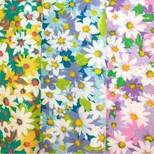 1pc Daisy Print Cotton Patchwork Fabrics, DIy Cotton Cartoon Printed CraftFabrics, Patchwork For Sewing DIY Crafts - Multicolor - View 3