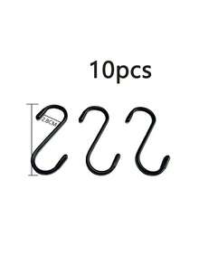 10pcs S-Shaped Multifunctional Hanging Hooks For Keys, Clothes, Hats, Bags, Kitchen, Bathroom - View 8