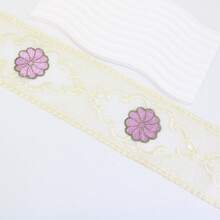 9.5cm Wide Lace Trim Ribbon, Delicate Cotton Embroidered Ribbon For Wedding/Bridal Decor, DIY Crafts Sewing, Home Decor, 2 Yards (Light Purple, Red) - Multicolor - View 8