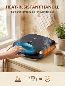 SOKANY-113 华夫饼机早餐机家用小型轻便吐司面包压烤机带双面加热 - 黑色 - 查看 8