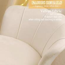 DYHOME Velvet Washbasin Stool, Home Office Chair, Ergonomic Swivel Chair, Height Adjustable - White - View 4