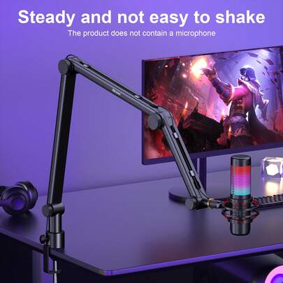  RODD AK-49 麦克风支架，带可旋转可调节折叠悬臂，通用支架，适用于现场演唱和游戏