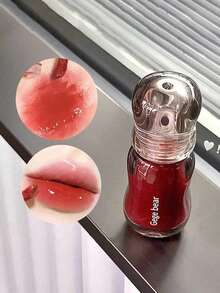 Bear 1pc Crystal Clear Lip Gloss, Moisturizing, Long-Lasting, Non-Smudging, Liquid Lipstick Suitable For Women In Autumn And Winter - Multicolor - View 7