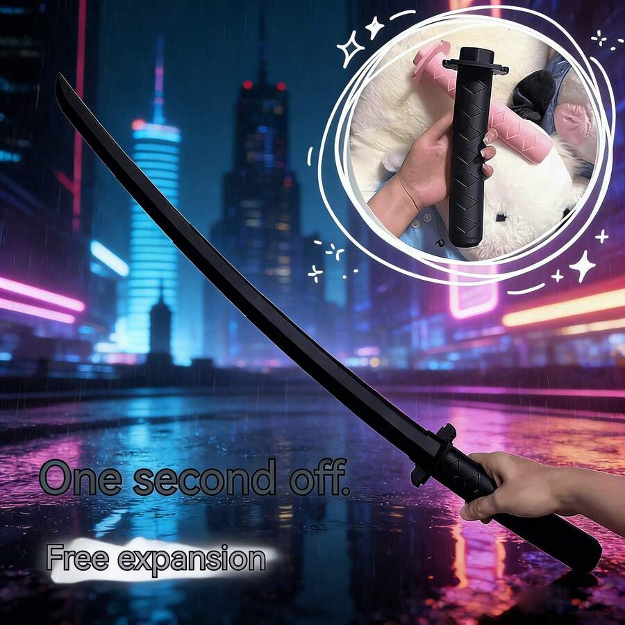 1pc 3D Printed Retractable Samurai Sword, Up To 27.5in Length, Creative Stress Relief Hand Toy, Smooth Telescopic Metal Texture, Ideal Gift For Teenagers, Birthday, Holiday, Couples, Gamers - Multicolor - View 1