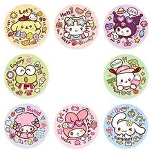 SANRIO 500 miếng/cuộn Hình dán nhân vật hoạt hình dễ thương, bao gồm [Nhân vật hoạt hình 1], [Nhân vật hoạt hình 2], Hình dán trang trí thích hợp cho quà tặng tự làm, niêm phong, nhãn trò chơi và quà tặng đáng yêu. - Nhiều màu - Xem 3