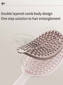1PC Self-Cleaning Cushion Comb, Retractable Comb, Hair Removal Brush, With Built-In Cleaning, Hair Styling, Massage, Volumizing Comb, Women's Home Use, Air Cushion Massage Curling Comb - Multicolor - View 4