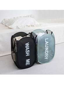 Extra Large High Quality Laundry Basket With Soft Padded Handles - Fabric Laundry Hamper, Foldable Round Basket, Suitable For Various Room Types, Casual Style Clothes Storage Box, Laundry Accessories, Laundry Basket - Multicolor - View 11