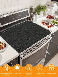 1 件装超大黑色硅胶厨房垫，耐热防滑炉灶垫，易清洁台面沥水垫 - 查看 4