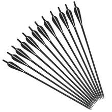 12Pcs Crossbow Bolts Carbon Arrows 20 Inch Hunting Archery Crossbow Arrows With Half Moon Nocks 125 Grain Removable Tips - Black - View 8