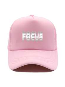 1件装时尚海绵帽 FOCUS字母印花成人卡车司机帽棒球帽钓鱼帽趣味礼物帽男女通用春夏款 - 彩色 - 查看 11