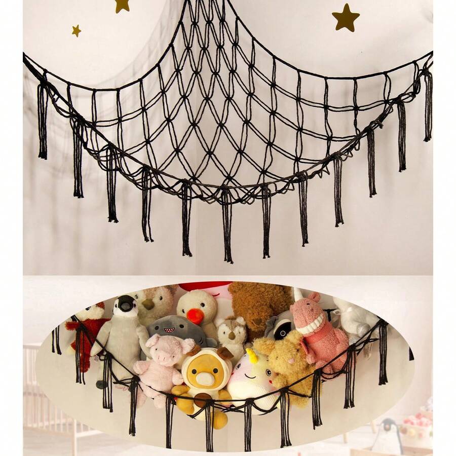 2pcs Mesh Storage; Soft Corner Hanging Net, Stuffed Animal Storage Hammock Net, Large Size Adult Toy Hammock, Hanging Storage Rack, Home Decor, Boys Room Decoration, Cute & Fun Gift